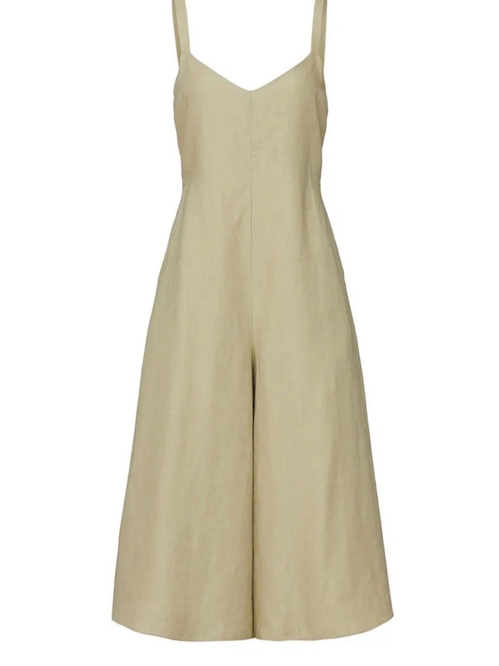 Sleeveless Wide-Leg Jumpsuit in Light Beige